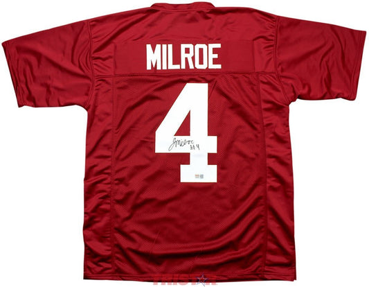 Jalen Milroe Autographed Maroon Custom Jersey