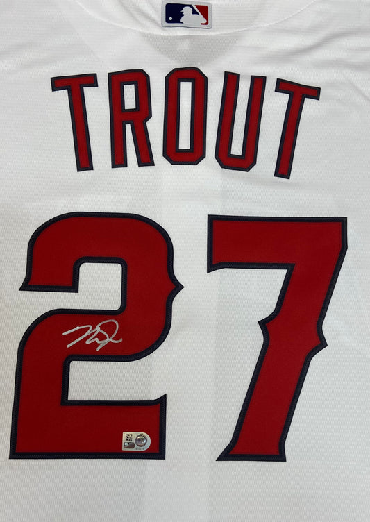 Mike Trout Autographed Angels White Replica Jersey
