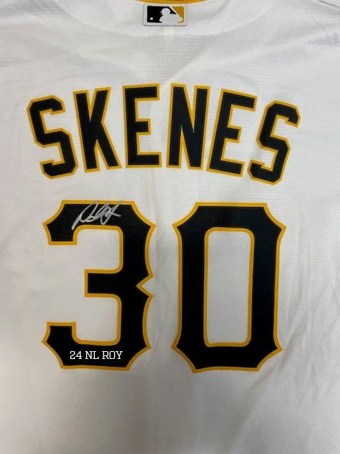 Paul Skenes Autographed "24 NL ROY" Pirates White Replica Jersey