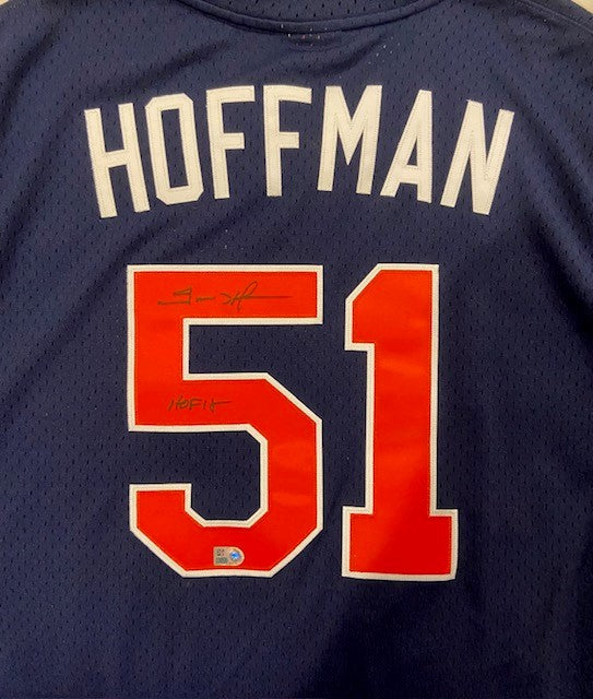 Trevor Hoffman Autographed "HOF 2018" Padres Mitchell & Ness Navy Jersey