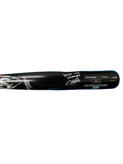 Justin Turner Autographed "2020 WS Champs" Game Model Black Bat