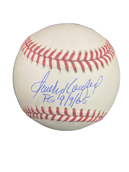 Sandy Koufax Autographed "PG 9/9/65" Baseball