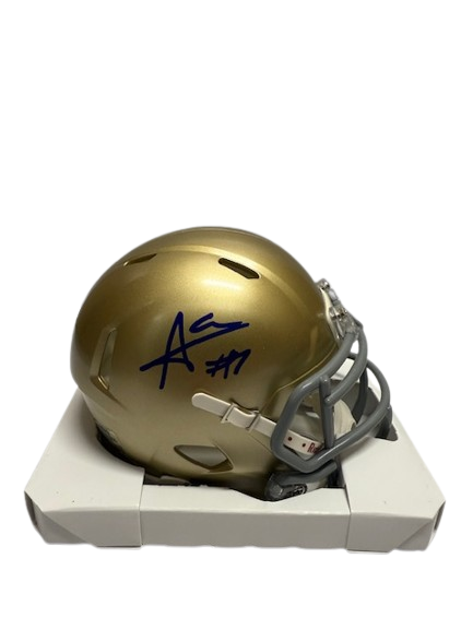 Audric Estime Autographed Notre Dame Mini Helmet