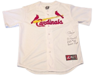 Chase Davis Autographed "Go Cards! 2023 #21 Overall Draft Pick" Cardinals Replica Jersey