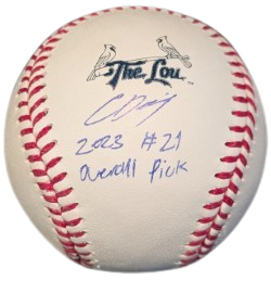 Chase Davis Autographed "2023 #21 Overall Draft Pick" The Lou Logo Baseball