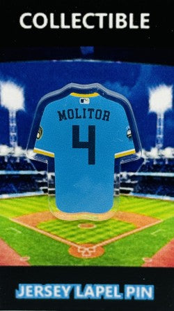 Milwaukee Brewers Paul Molitor Jersey Lapel Pin