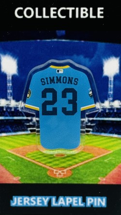 Milwaukee Brewers Ted Simmons Jersey Lapel Pin