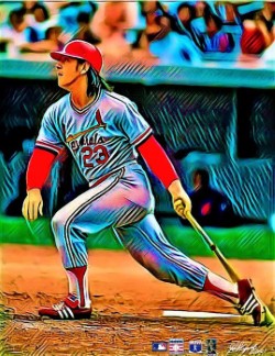 St. Louis Cardinals Ted Simmons 12x18 Framed Lithograph