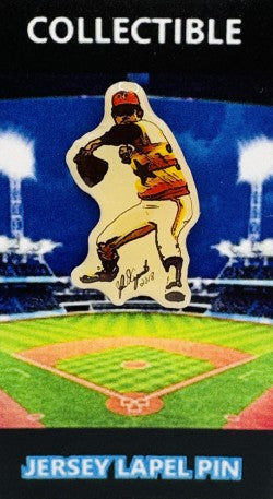 Nolan Ryan artwork action lapel pin