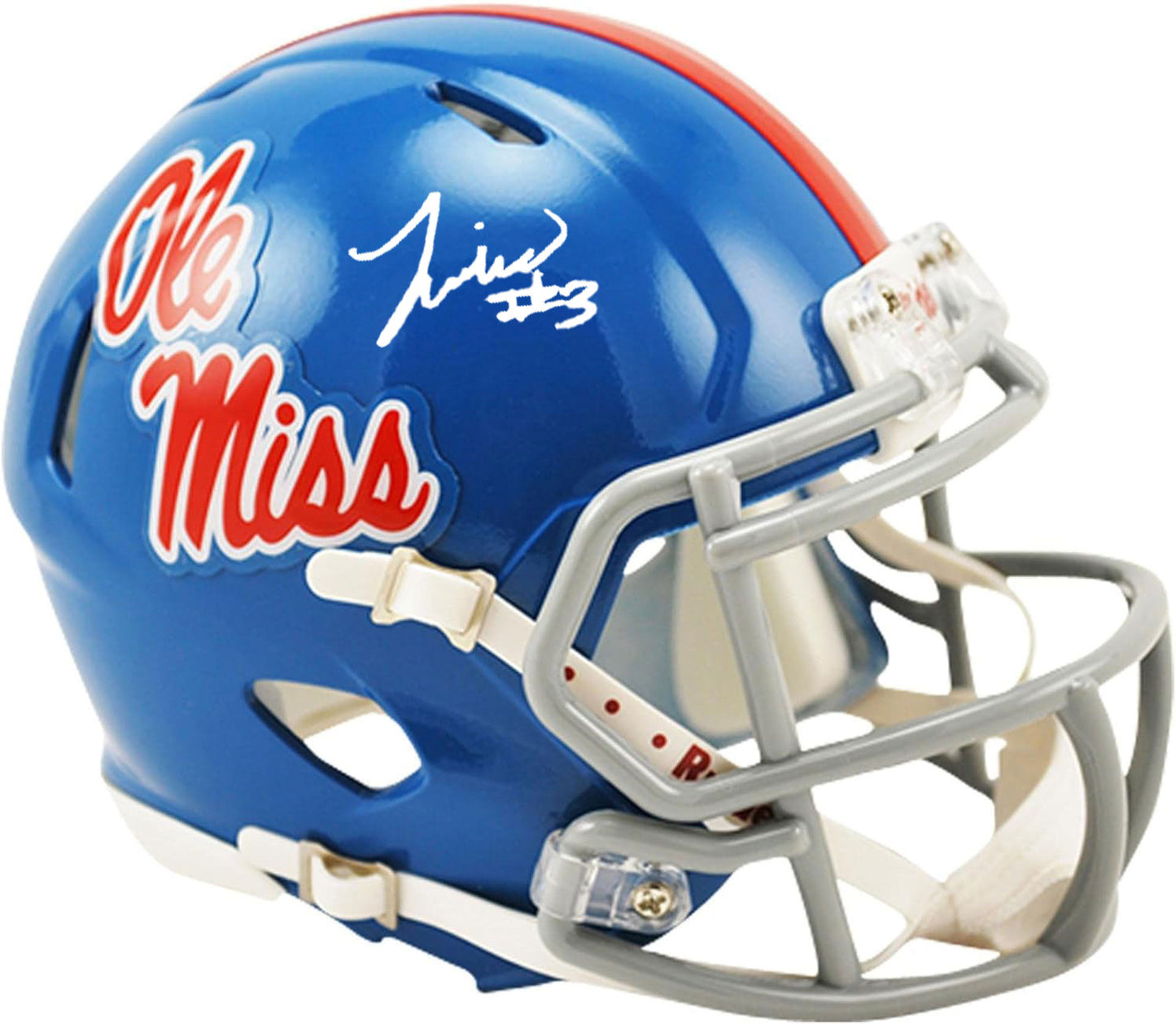 Antawane “Juice” Wells Jr. Autographed Ole Miss Powder Blue Mini Helmet