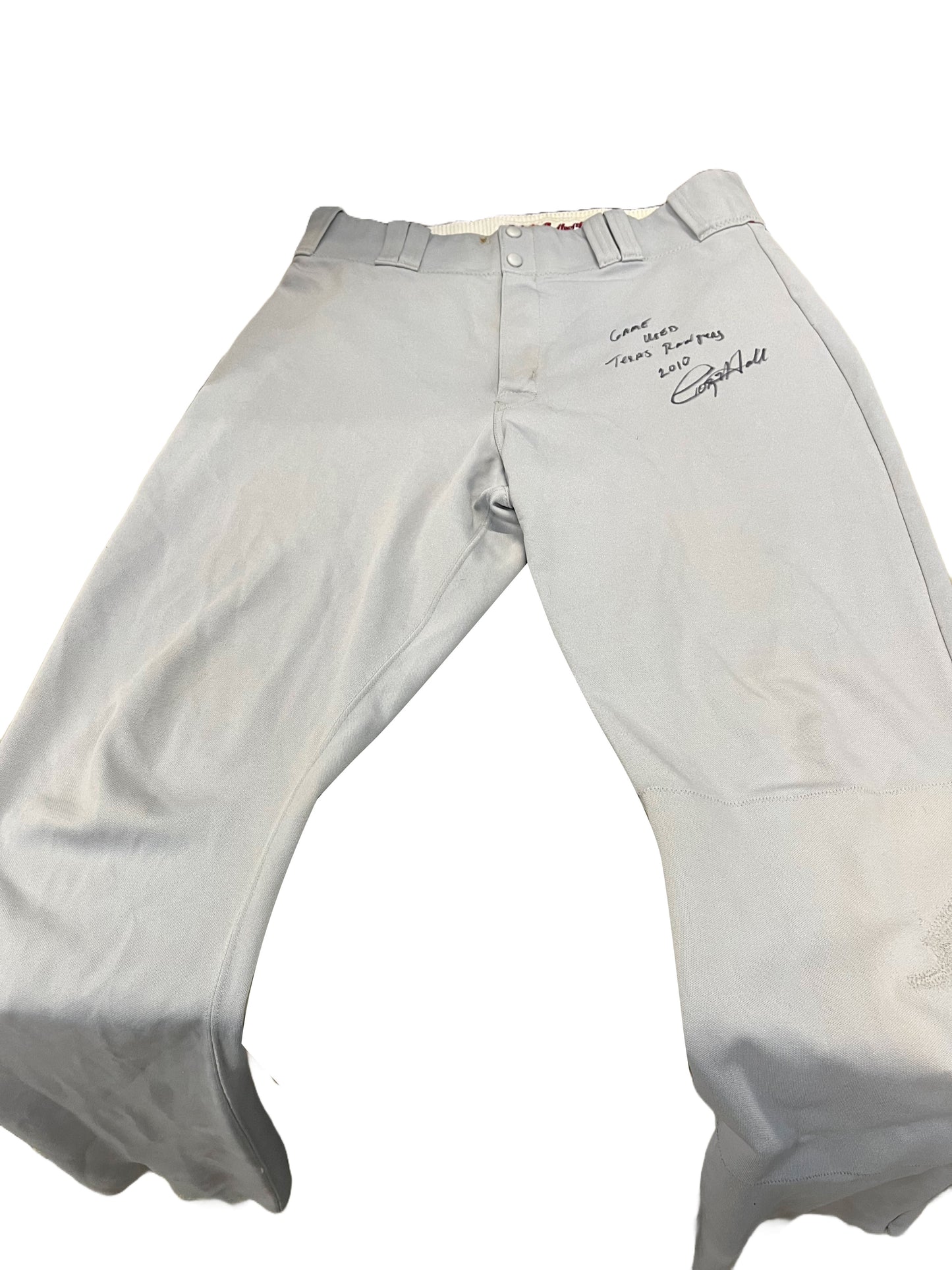Toby Hall Autographed Game Used Texas Rangers Pants - Player's Closet Project