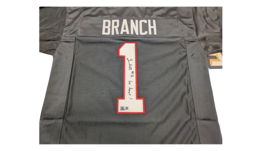 Zachariah Branch Autographed "Go Dawgs!" Black Georgia Custom Jersey
