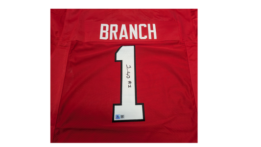 Zachariah Branch Autographed Red Georgia Custom Jersey