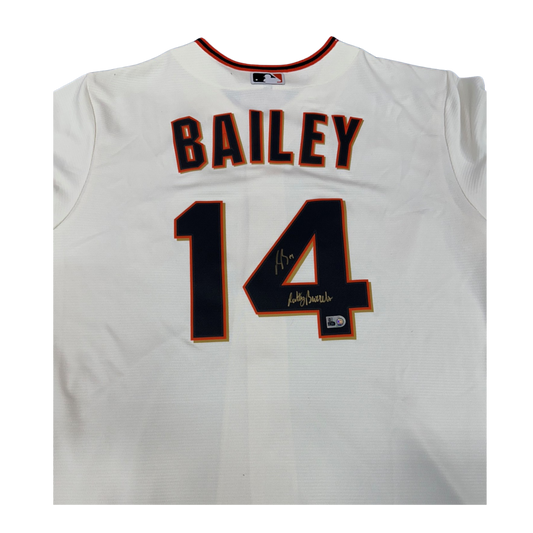 Patrick Bailey Autographed "Patty Barrels" Cream San Francisco Giants Replica Jersey