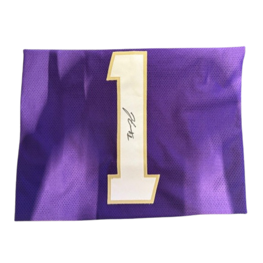Jonah Coleman Autographed Purple Custom Jersey