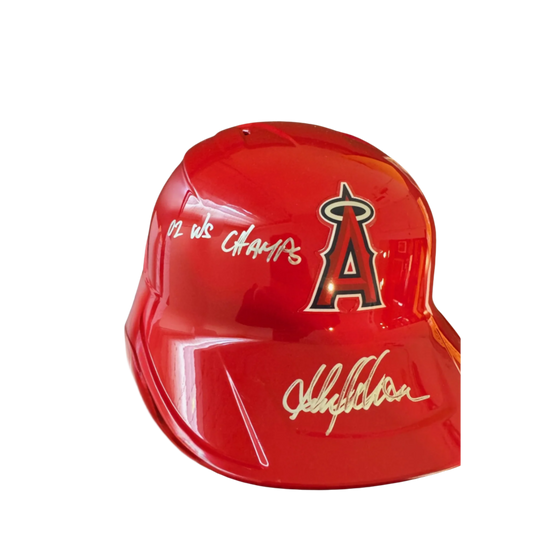 Garret Anderson Autographed "02 WS Champs" Los Angeles Angels Batting Helmet