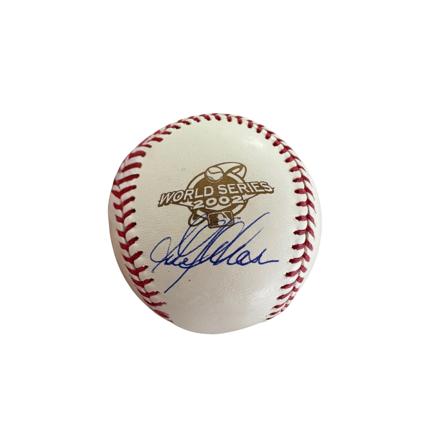 Garret Anderson Autographed 2002 WS Logo Baseball