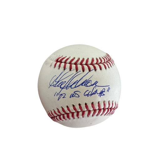Garret Anderson Autographed "02 WS Champs" Baseball