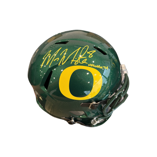 Marcus Mariota Autographed "Heisman 14" Green Oregon Replica Football Helmet