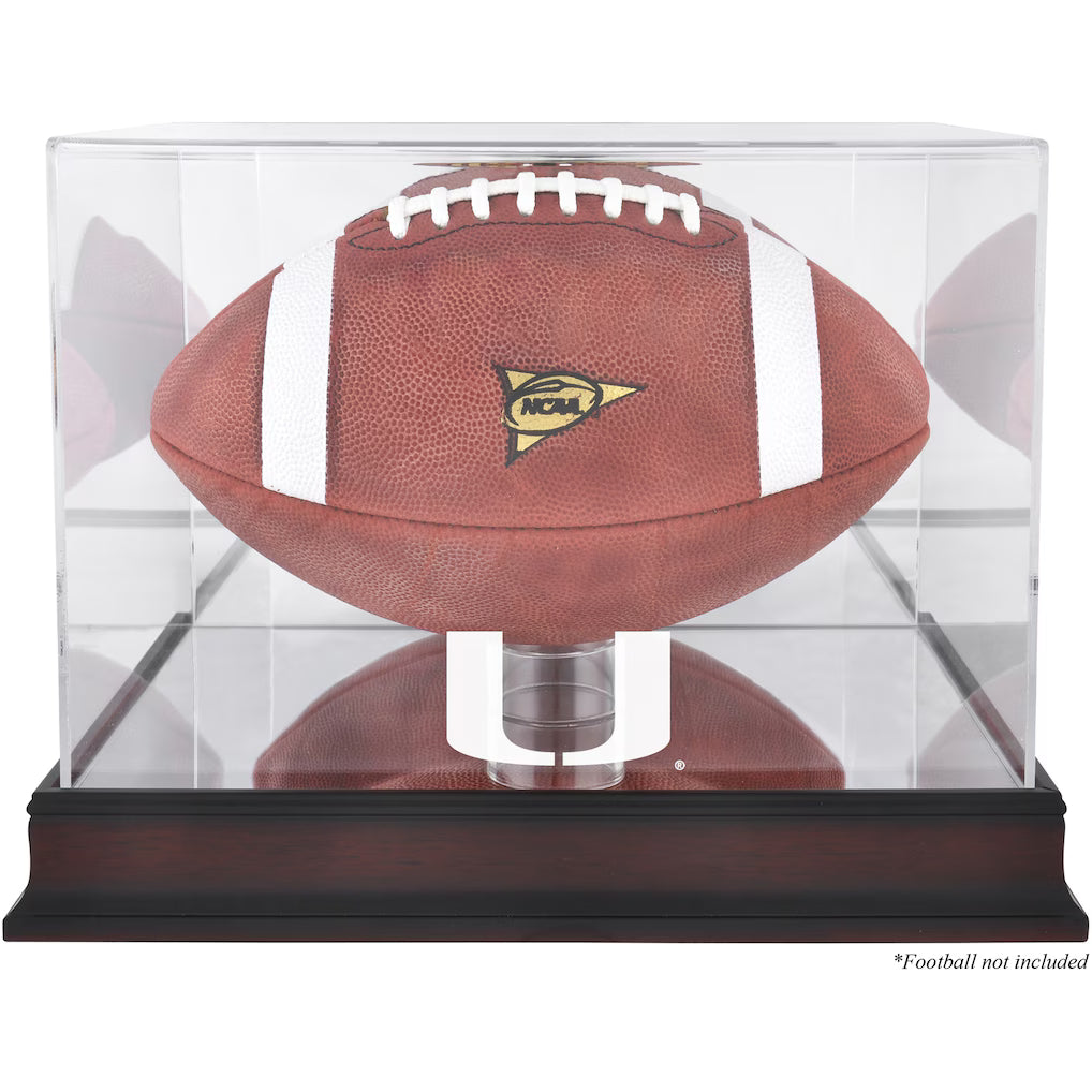Miami Hurricanes Mahogany Base Logo Football Case with Mirror Back
