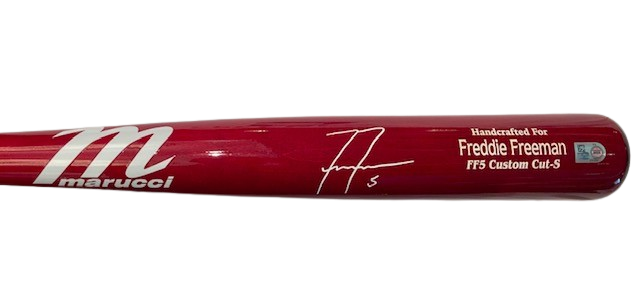 Freddie Freeman Autographed Red Game Model Bat