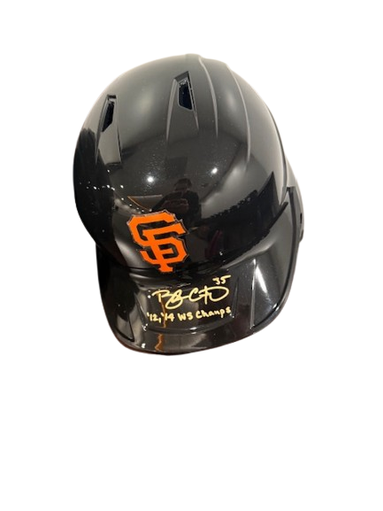 Brandon Crawford Autographed "12, 14 WS Champs" SF Giants Batting Helmet