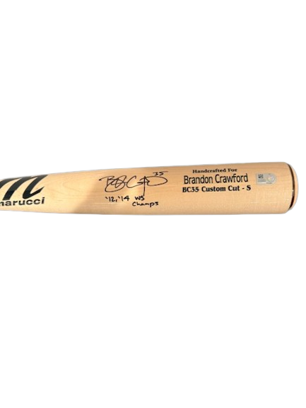 Brandon Crawford Autographed "12,14 WS Champs" Game Model Marucci Bat