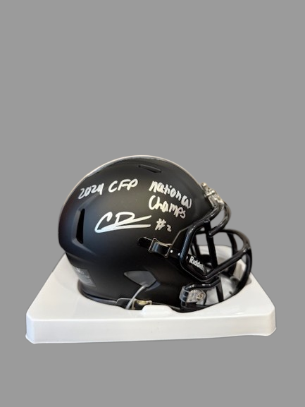 Caleb Downs Autographed "2024 CFP National Champs" Black Mini Helmet