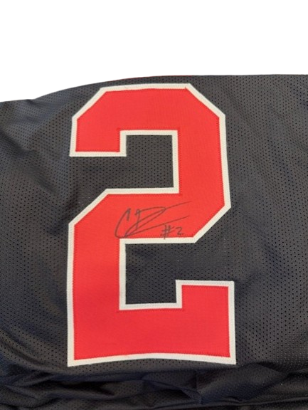 Caleb Downs Autographed Black Ohio State Custom Jersey