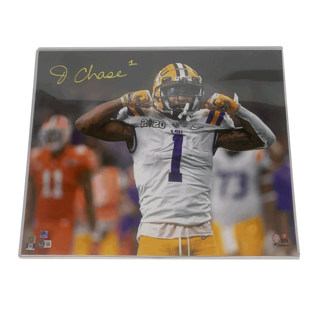 Ja'Marr Chase Autographed 16x20 - LSU Flex