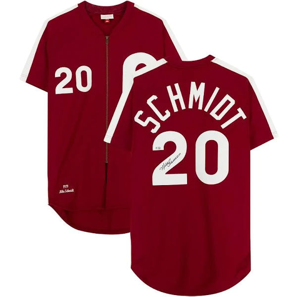 Mike Schmidt Autographed Mitchell & Ness Phillies Jersey - Maroon