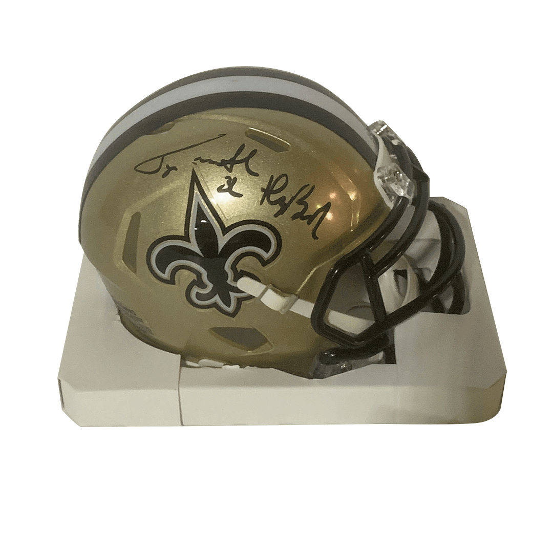Tyrann Mathieu Autographed "Honey Badger" Saints Mini Helmet