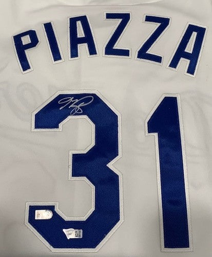 Mike Piazza Autographed Mitchell and Ness White Authentic Dodgers Jersey