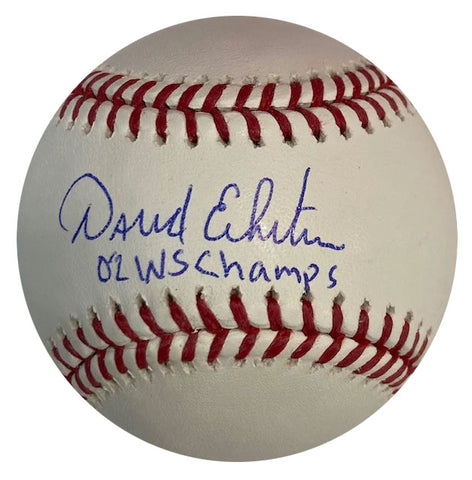 David Eckstein Autographed "02 WS Champs" Baseball