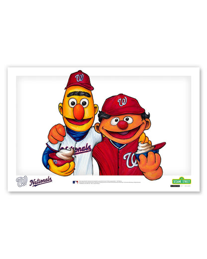 Bert and Ernie x MLB Nationals Limited Edition Art Print