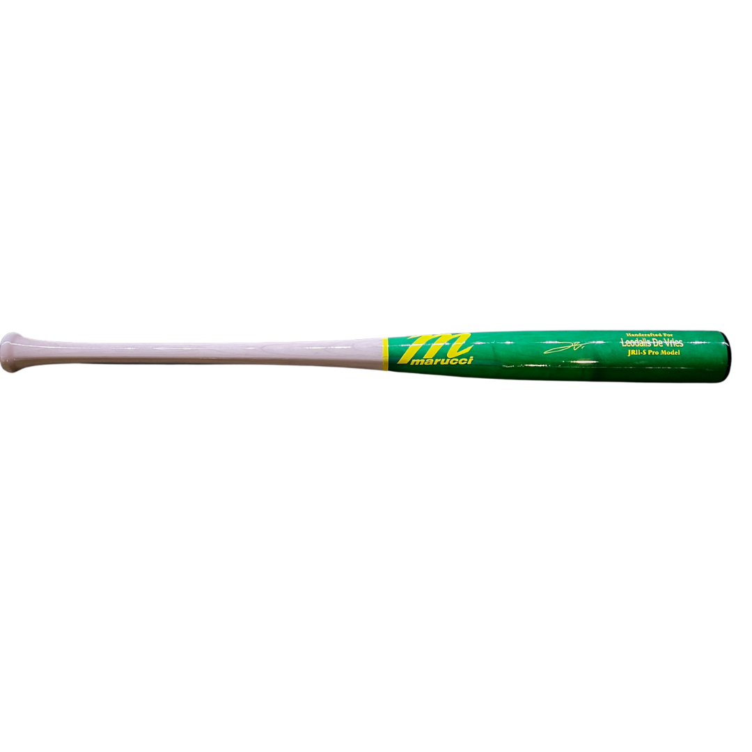 Leo De Vries Autographed Green Game Model Bat