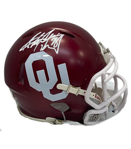 Adrian Peterson Autographed Oklahoma Mini Football Helmet