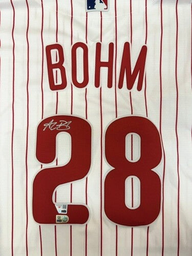 Alec Bohm Autographed Phillies White Replica Jersey