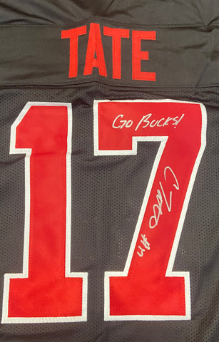 Carnell Tate Autographed "Go Bucks" OSU Black Custom Jersey