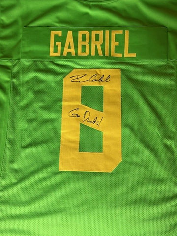 Dillon Gabriel Autographed "Go Ducks" Green Oregon Custom Jersey