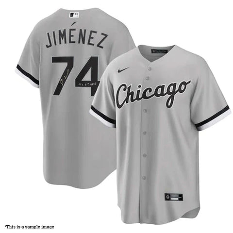 Eloy Jimenez Autographed "Big Baby" White Sox Grey Replica Jersey