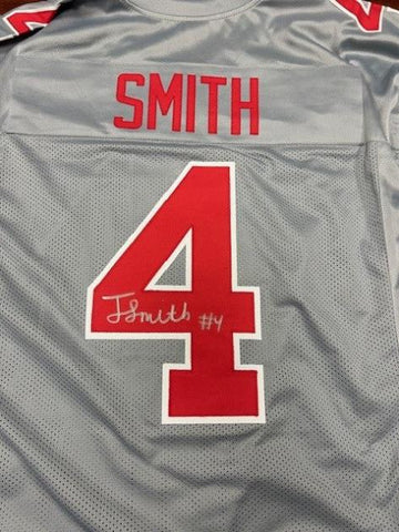 Jeremiah Smith Autographed Gray Custom Jersey