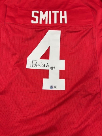 Jeremiah Smith Autographed Red Custom Jersey