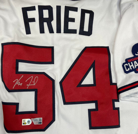 Max Fried Autographed Braves Nike Authentic Jersey w/ 2021 World Series Patch