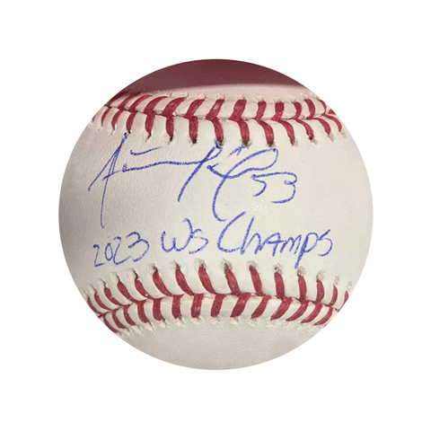 Adolis Garcia Autographed "2023 WS Champs" Baseball