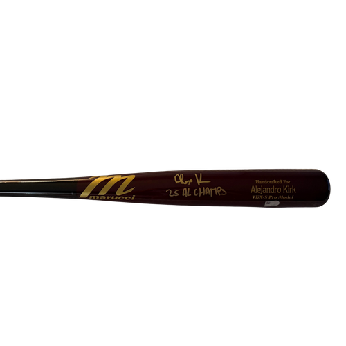 Alejandro Kirk Autographed "25 AL CHAMPS" Cherry Marucci Game Model Bat