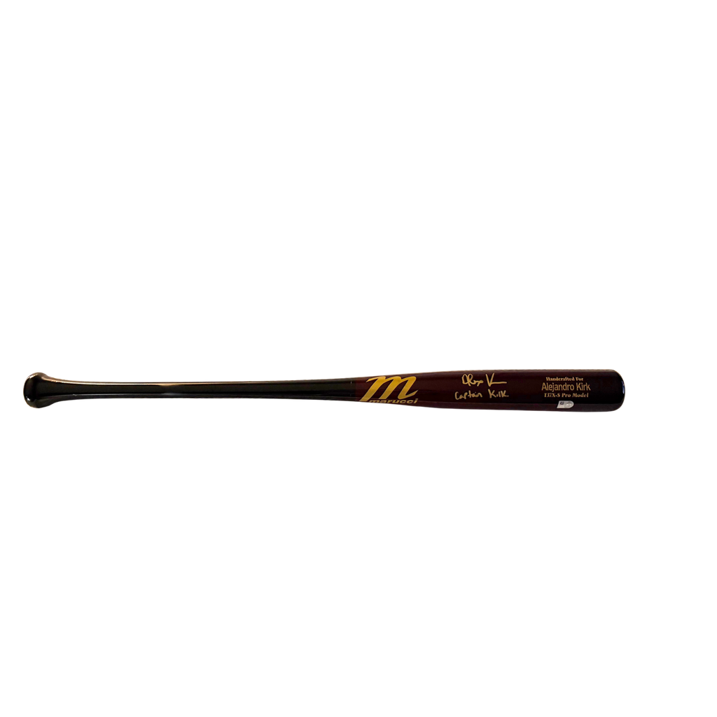 Alejandro Kirk Autographed "Captain Kirk" Cherry Marucci Game Model Bat