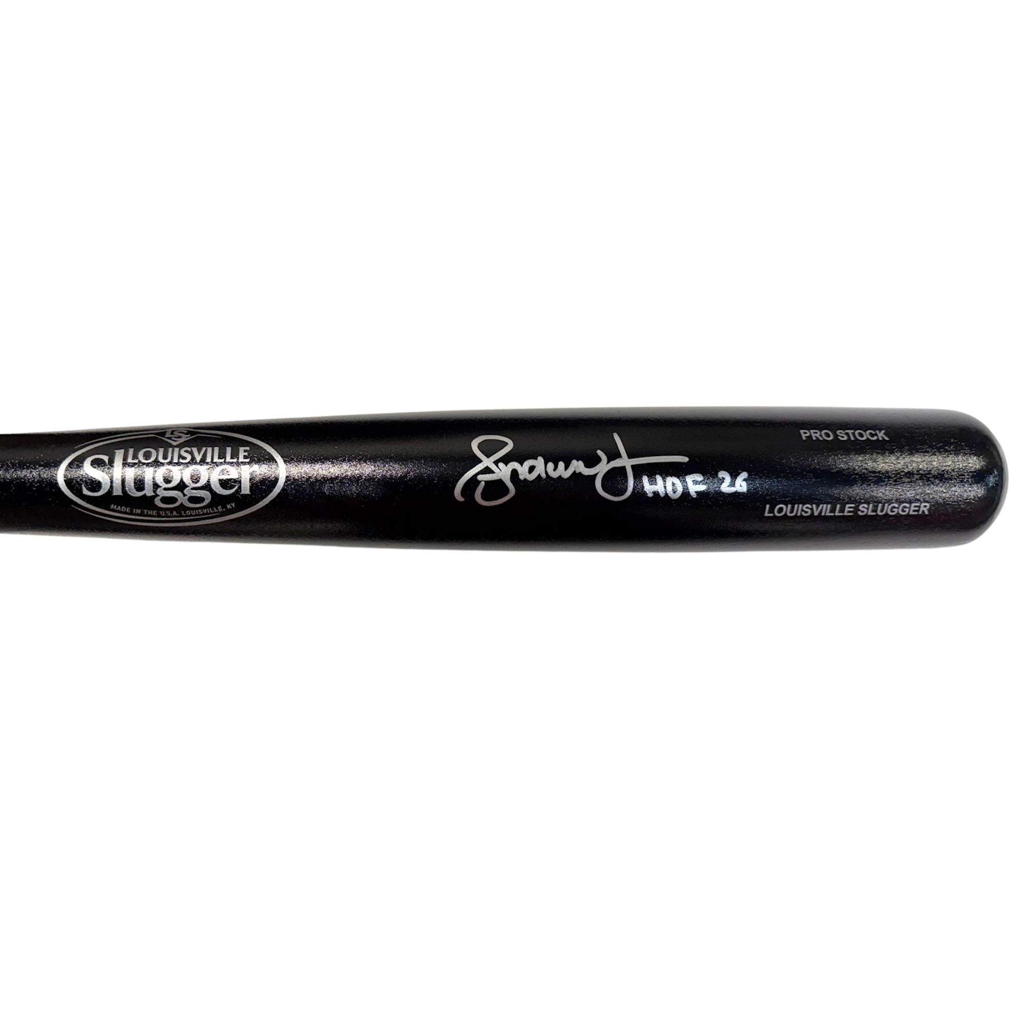 Andruw Jones Autographed "HOF 26" Black Louisville Slugger Bat