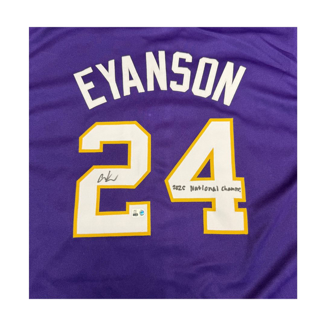 Anthony Eyanson Autographed "2025 National Champs!"Purple Custom Jersey