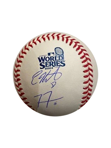 Freddie Freeman & Kiké Hernandez Dual Autographed 2024 WS Logo Baseball